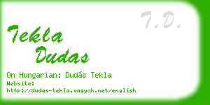 tekla dudas business card